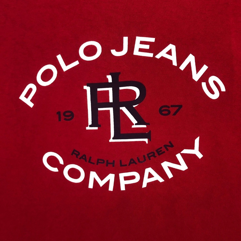 Polo Jeans Co. Ralph Lauren Company Red Graphic T-Shirt‎ Mens Large
